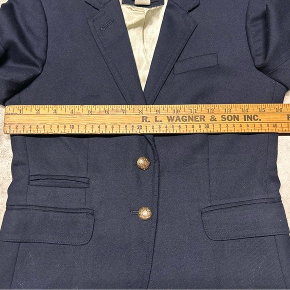 J. Crew Classic Schoolboy Navy Wool Women’s Blazer Size 0 Gold Button Up - Picture 6 of 6